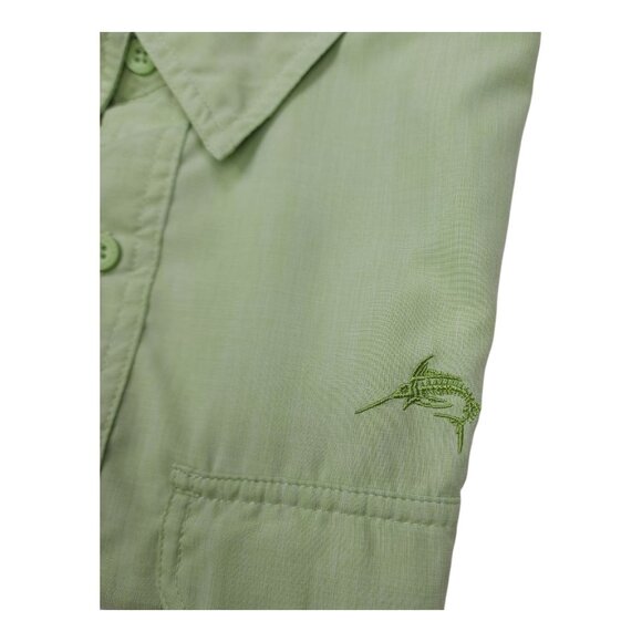 World Wide Sportsman Short Sleeve Fishing Shirt Mens L Bright Green Mesh Lined - Picture 7 of 9